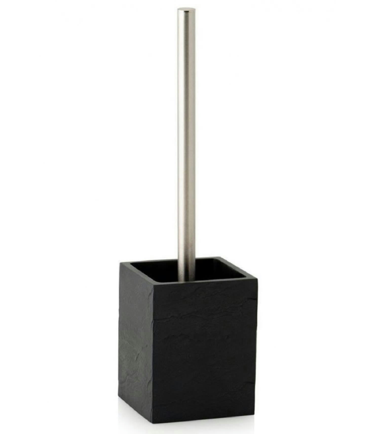 ARDOISE - Brosse WC en polyrésine noire effet ardoise