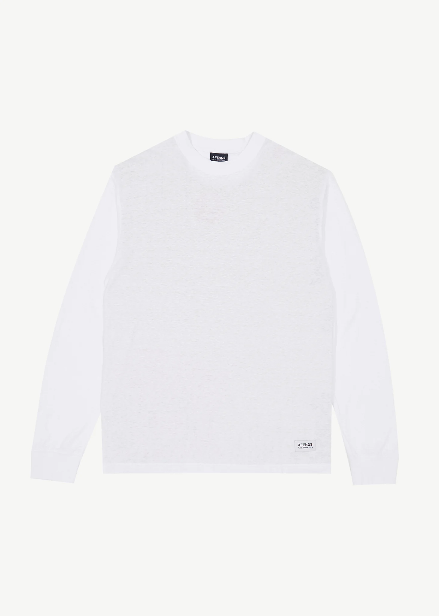 AFENDS Mens Essential - Long Sleeve Tee - White