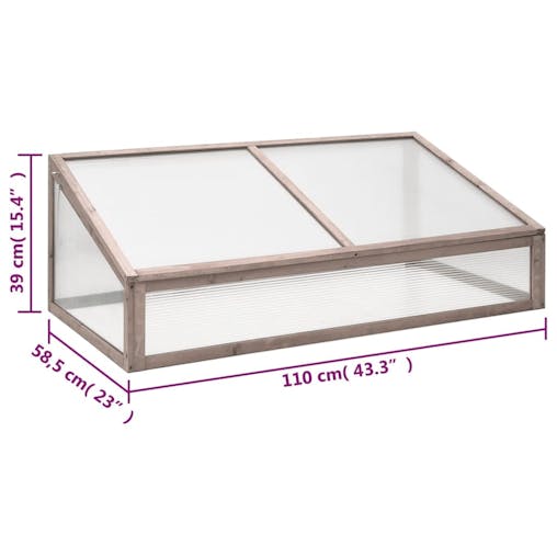 NNEVL Greenhouse Grey 110x58.5x39 cm Fir Wood