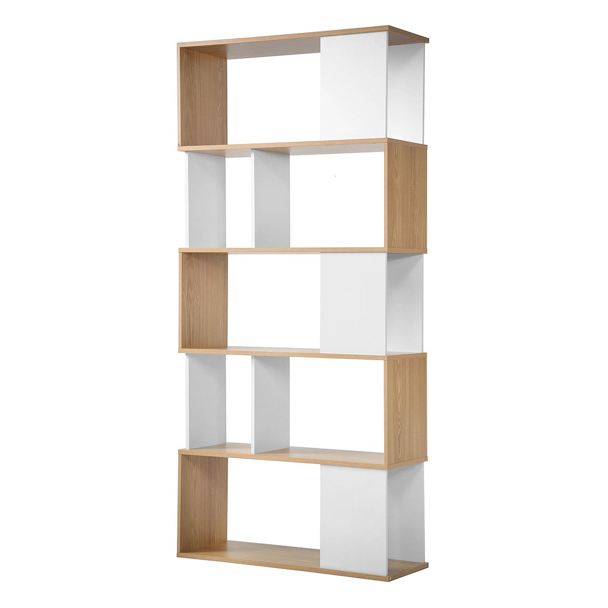 Calicosy - Boekenkast - Wit en Eikenlook - B80 x H173,5 cm