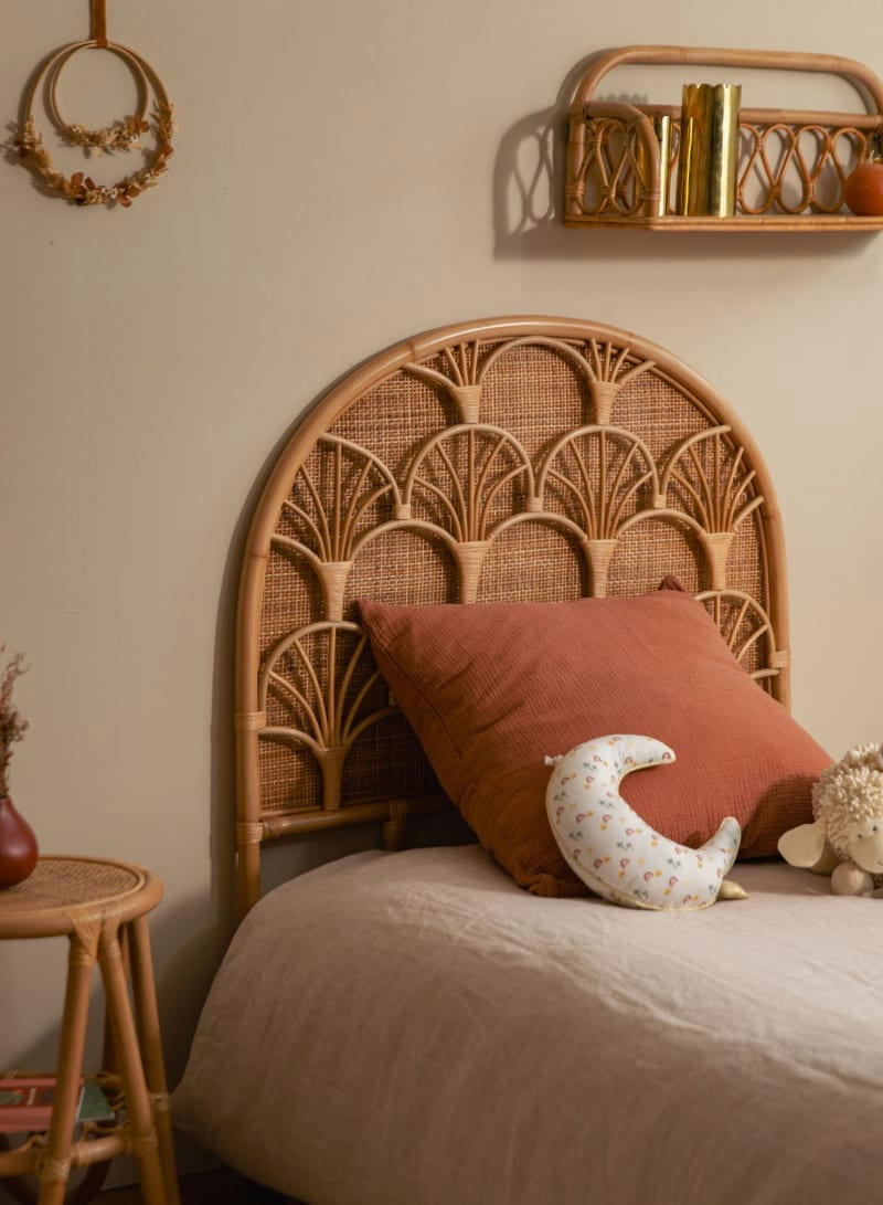 PALM - Tête de lit rotin et cannage