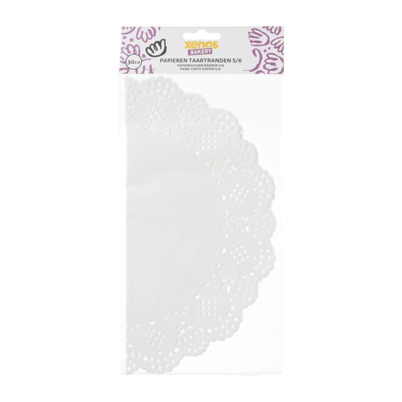 Papieren taartranden - &Oslash;26 cm - set van 6