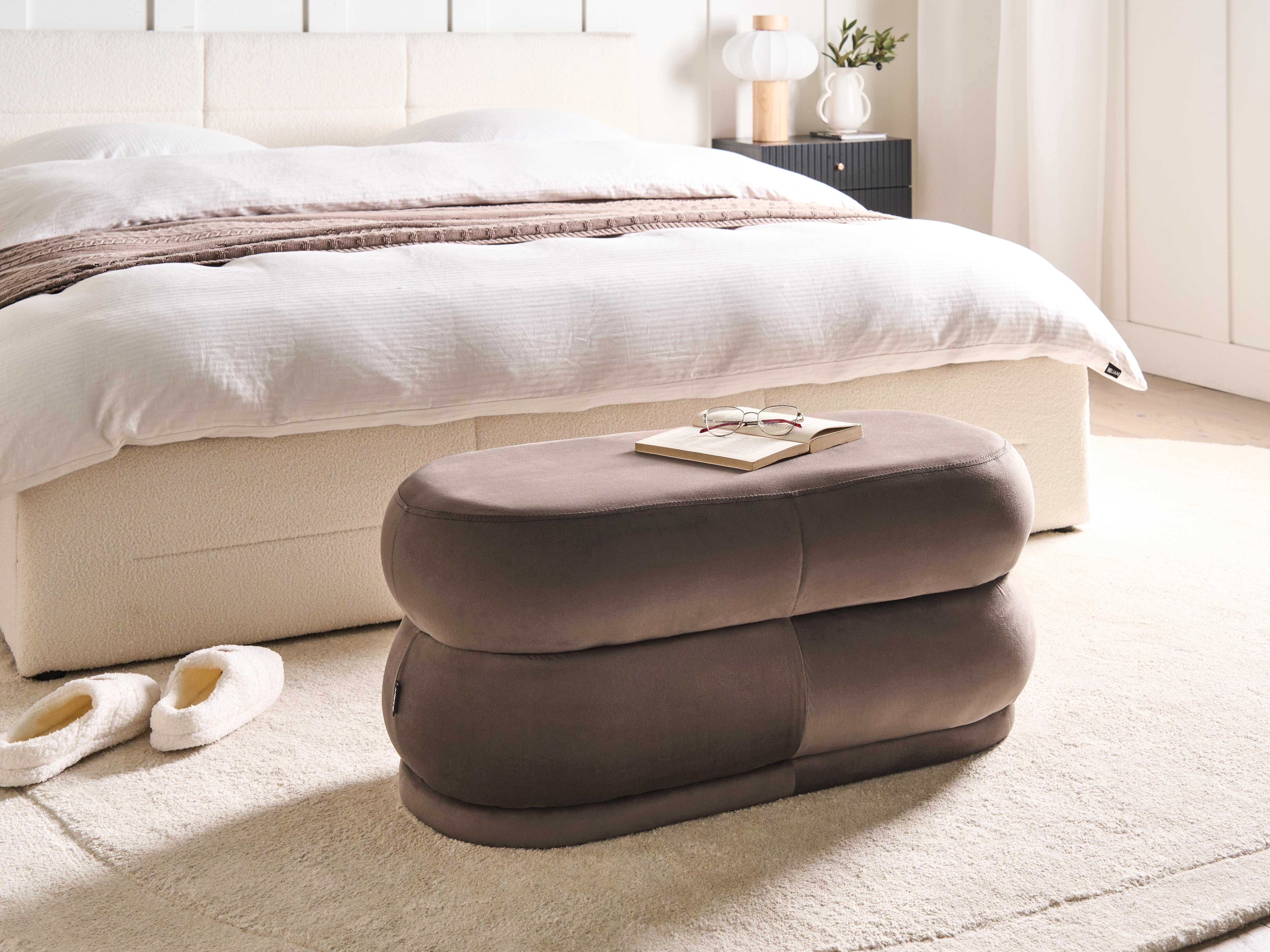 Upholstered Bench ELLENDALE Velvet Dark Brown