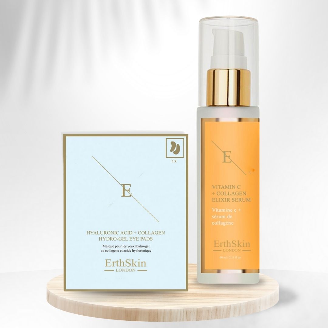 Erth Skin London Vitamin C Collagen Serum 60ml   Hyaluronic Acid Eye Pads
