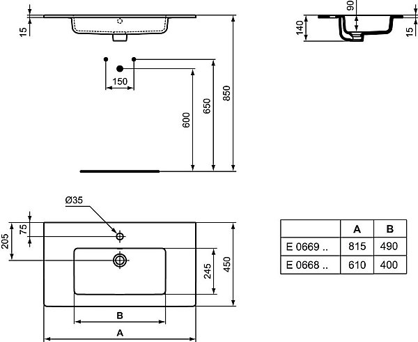 Ensemble de salle de bain SAT avec plaque sous lavabo Dolce 80x8x50 cm chêne charleston KSETDO7