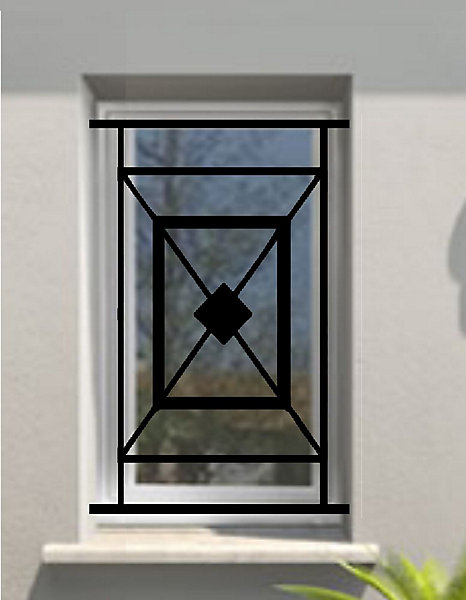 Grille de Defense Toulousaine pour Fenetre H 115 cm x L 80 cm (côte tableau)