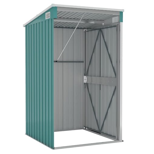 NNEVL Wall-mounted Garden Shed Green 118x100x178 cm Galvanised Steel