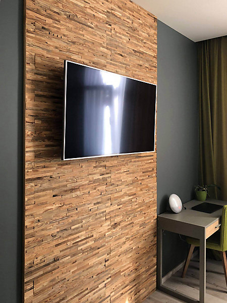 Panneau Mural Bois Récupéré Brut - Parement Bois Ancien de Grange - Texture Naturelle Brossée - 14 Panneaux 72x10cm - 1m²