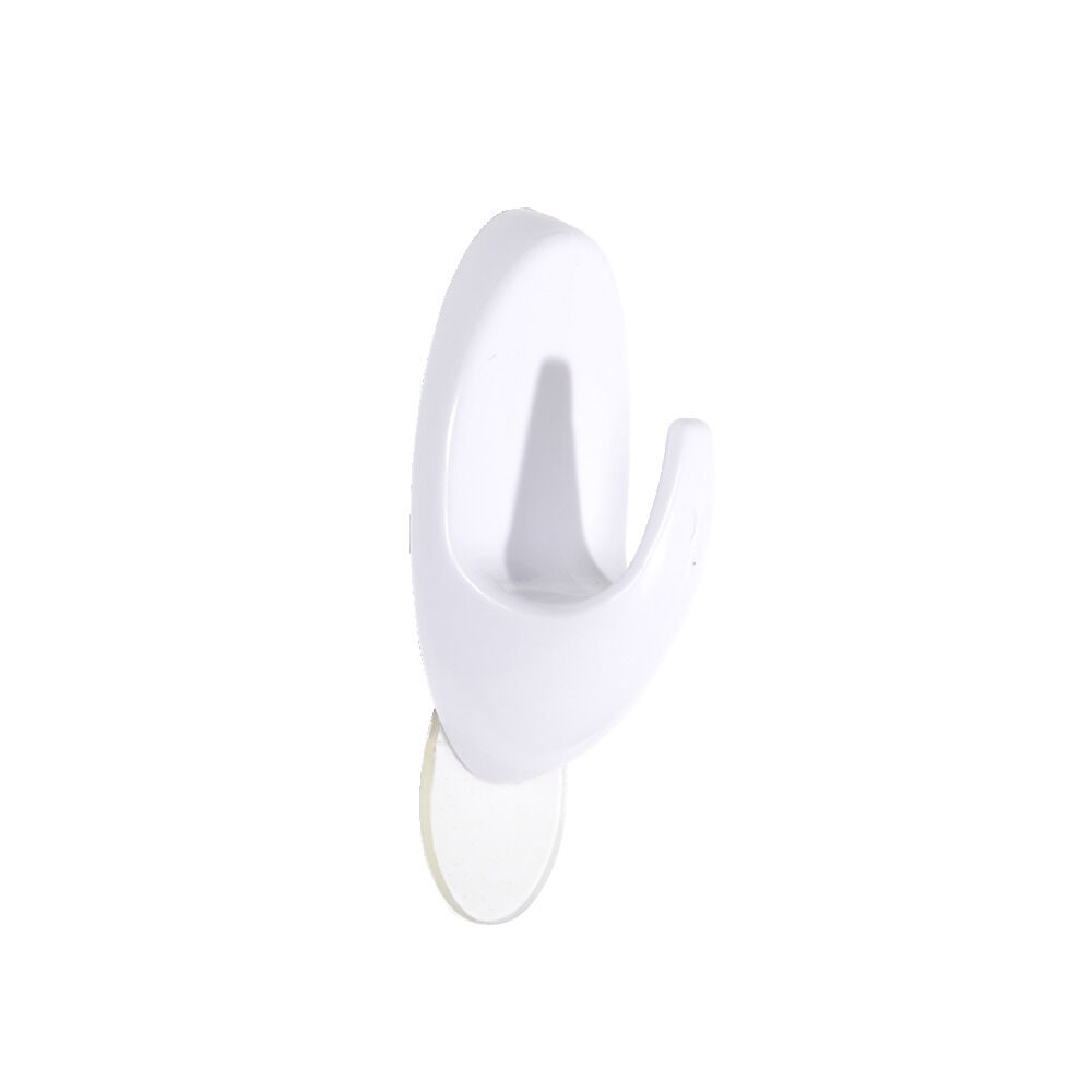 Lot de 12 crochets adhésifs plastique blanc