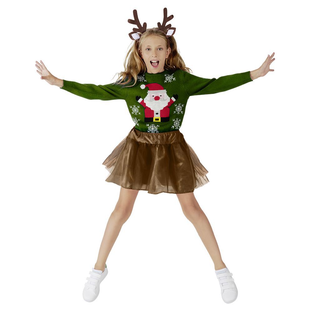 Déguisement de No&euml;l Renne tutu et serre tête marron Taille unique