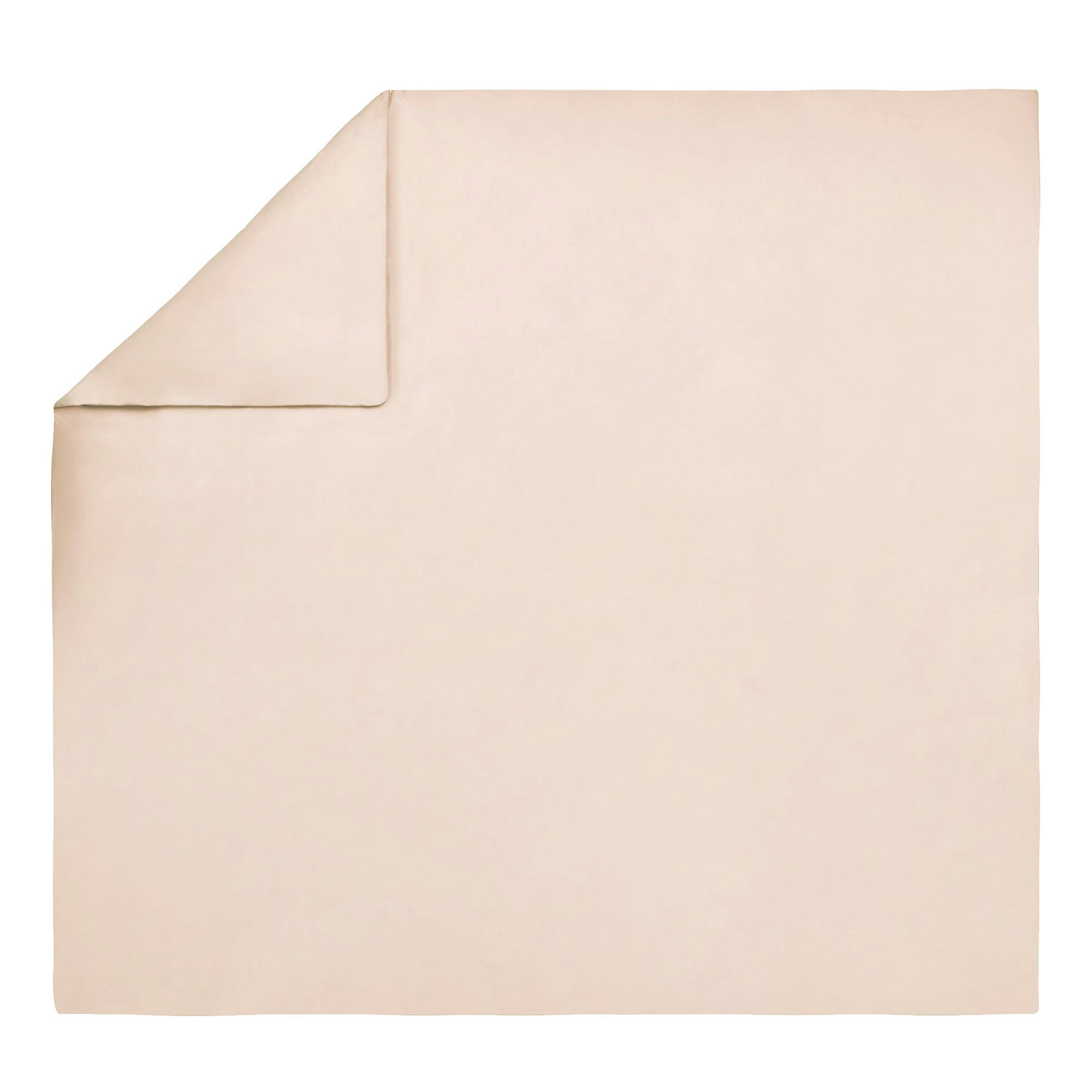 PREMIÈRE - Housse de couette unie en percale de coton rose 240x220