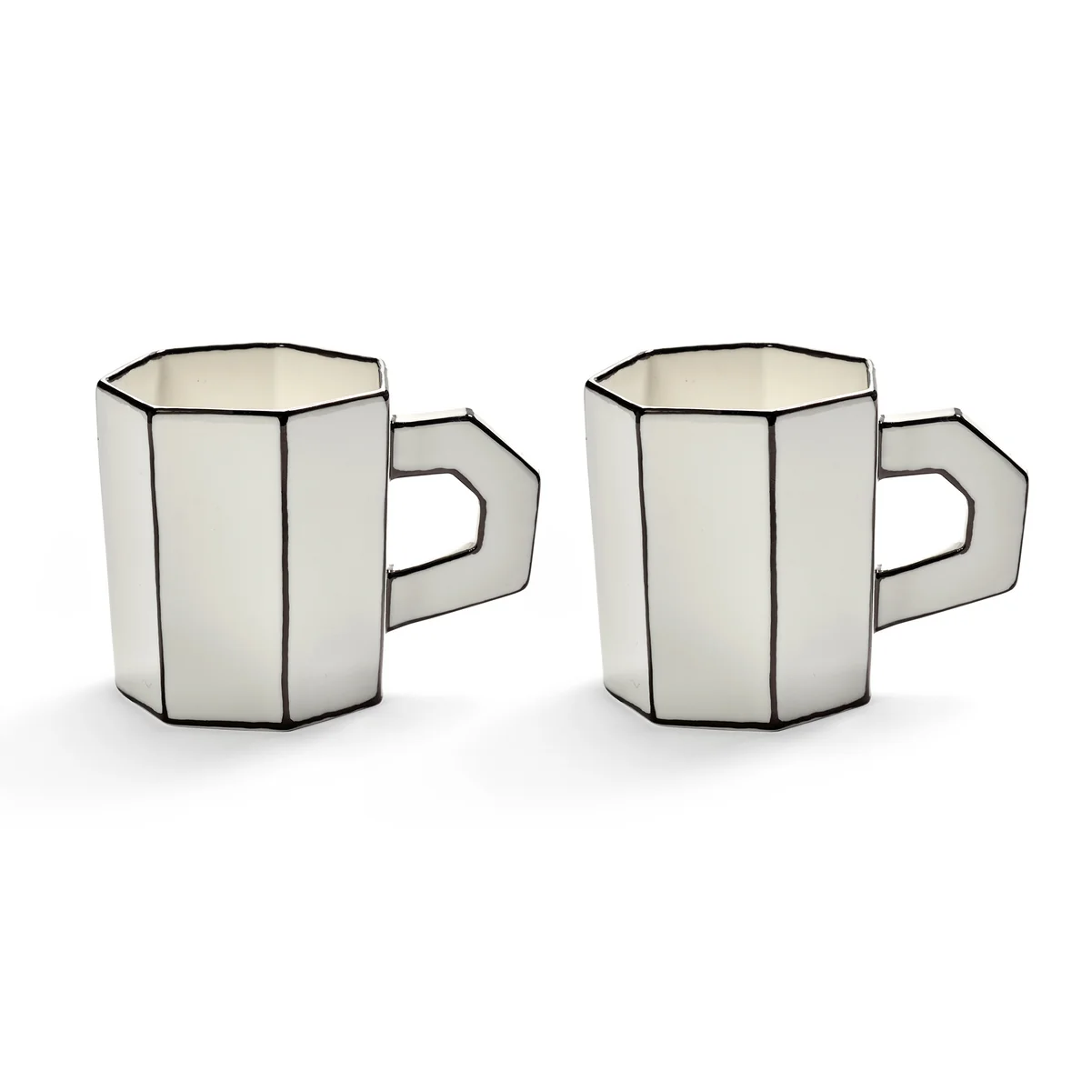 Serax - Carte Blanche Teetasse, 300 ml, weiß / schwarz (2er-Set)