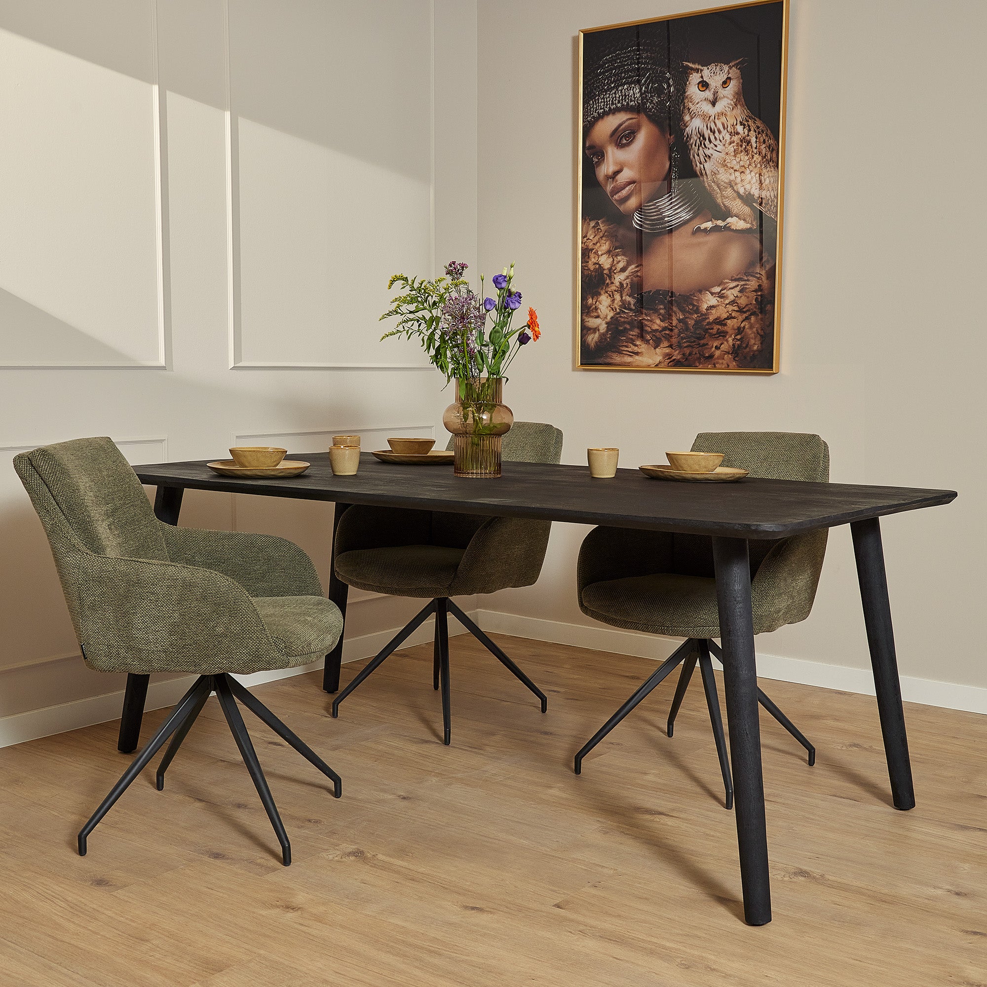 Starfurn eettafel Omaha - zwart - 100x200x76cm