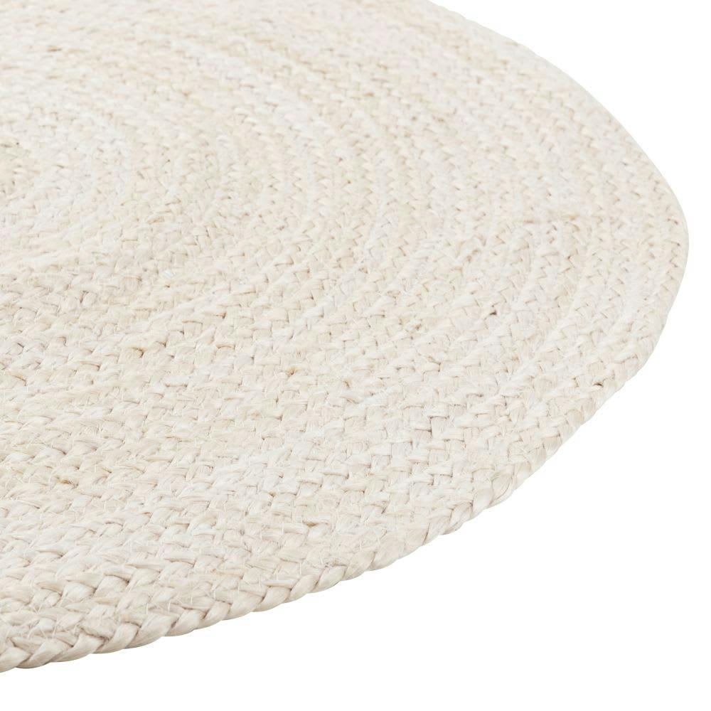 - Tapis rond en jute tressé écru D80