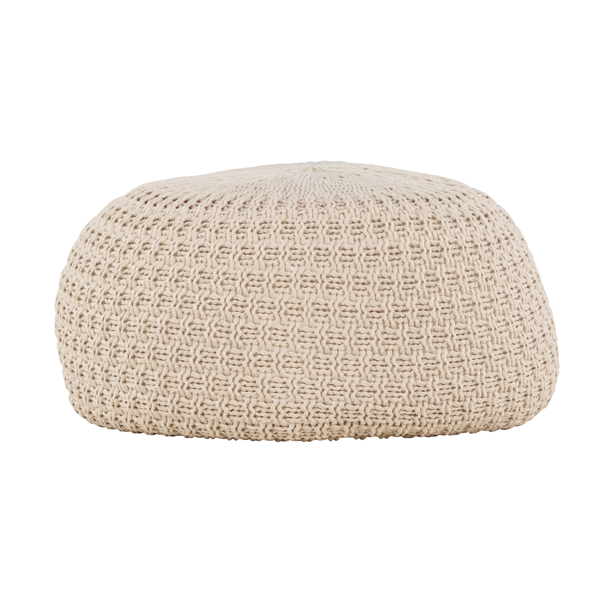 Nest living Sylvie Gevlochten Ronde Poef Beige - Ø 45 cm