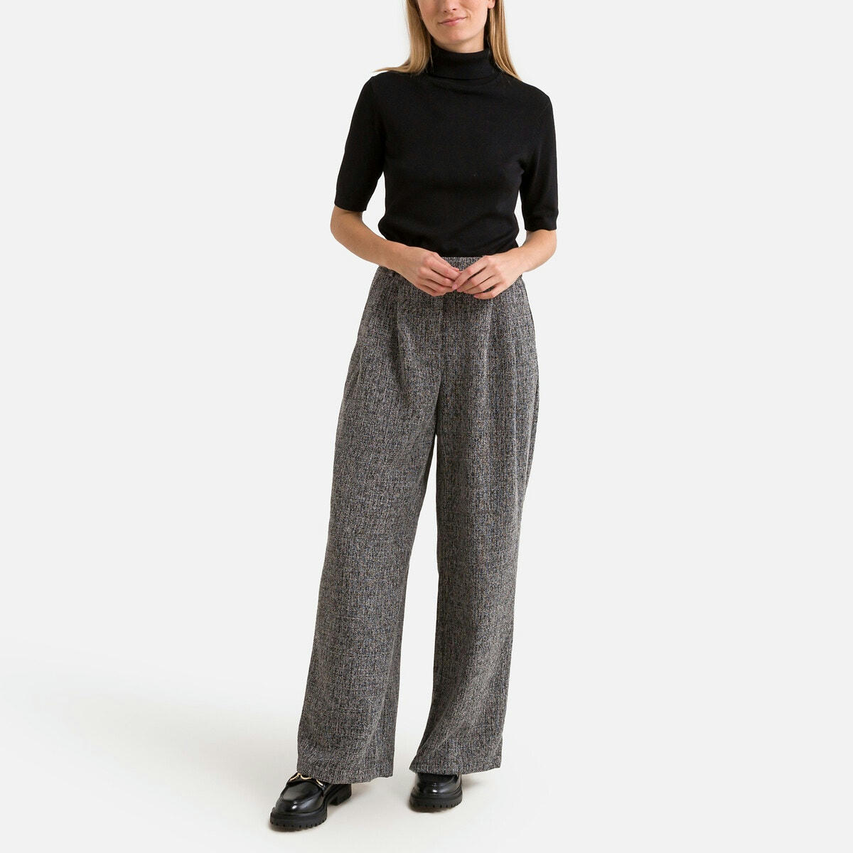 Pantalon large, taille haute