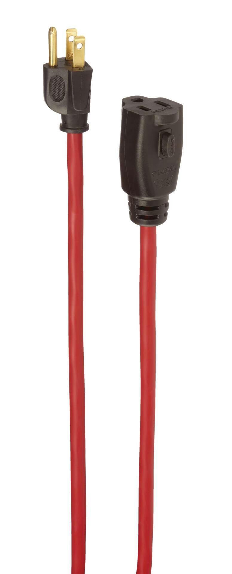 NOMA 98-ft 5-in 14/3 Outdoor Extension Cord with Grounded Outlet and Locking Connector,  Red
