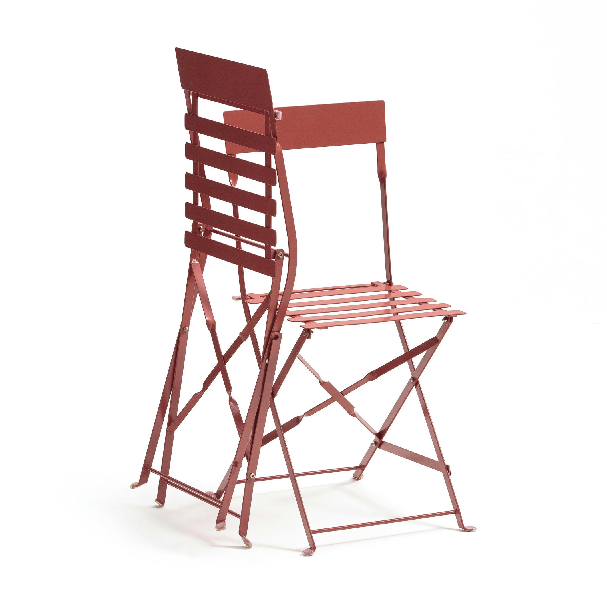 Lot de 2 chaises pliantes métal fer, Ozevan
