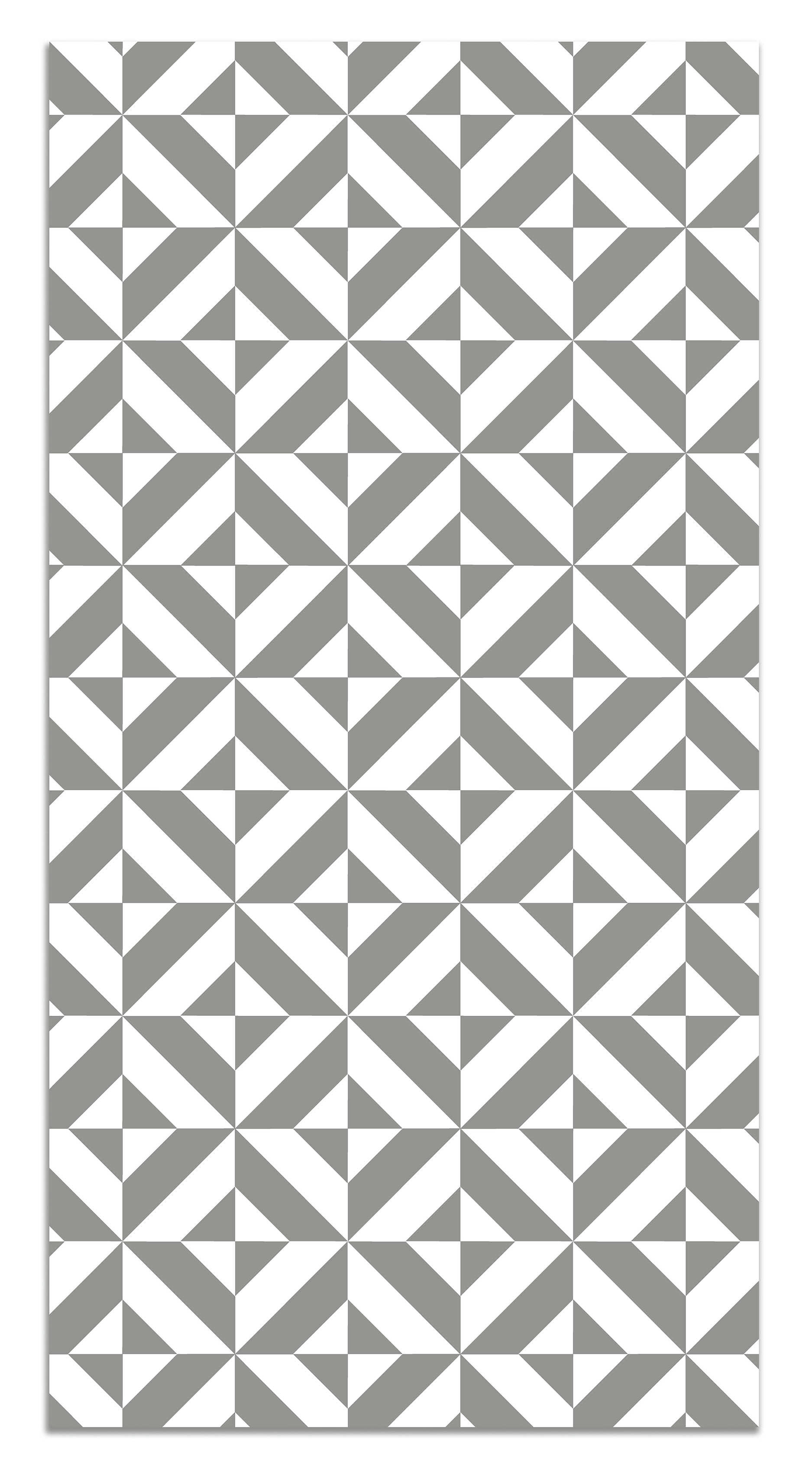 - Tapis vinyle forme géométrique grise 80x300cm