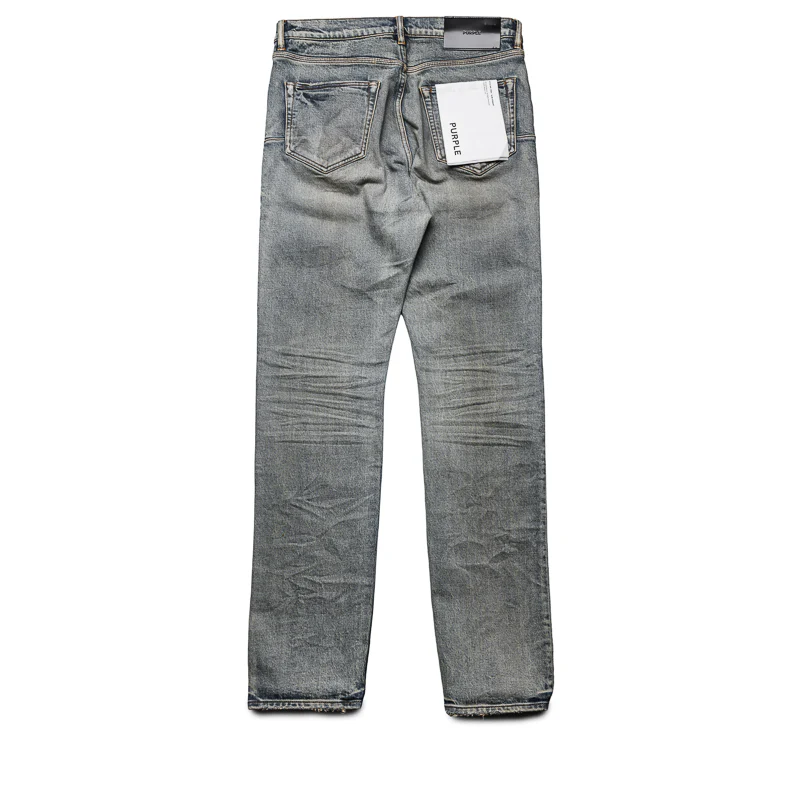 Purple Brand Mid Rise Slim Straight Leg Glow Dirty Jean - Light Indigo