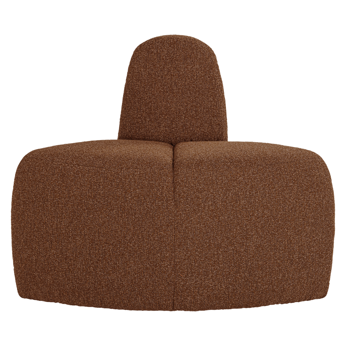 WOOOD eetbank hoek rond rugleuning Mojo - Bouclé - Roestbruin - 83x100x74