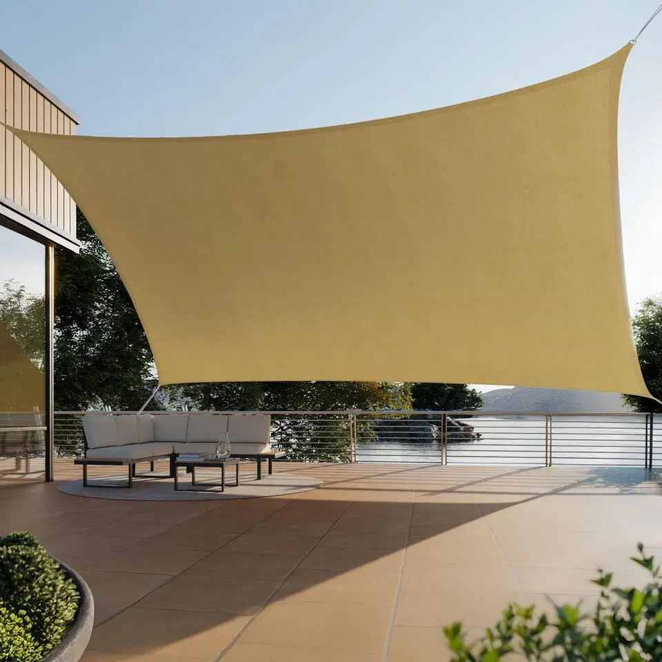 tectake Schaduwdoek Sunny, weerbestendig HDPE-materiaal met UV-bescherming