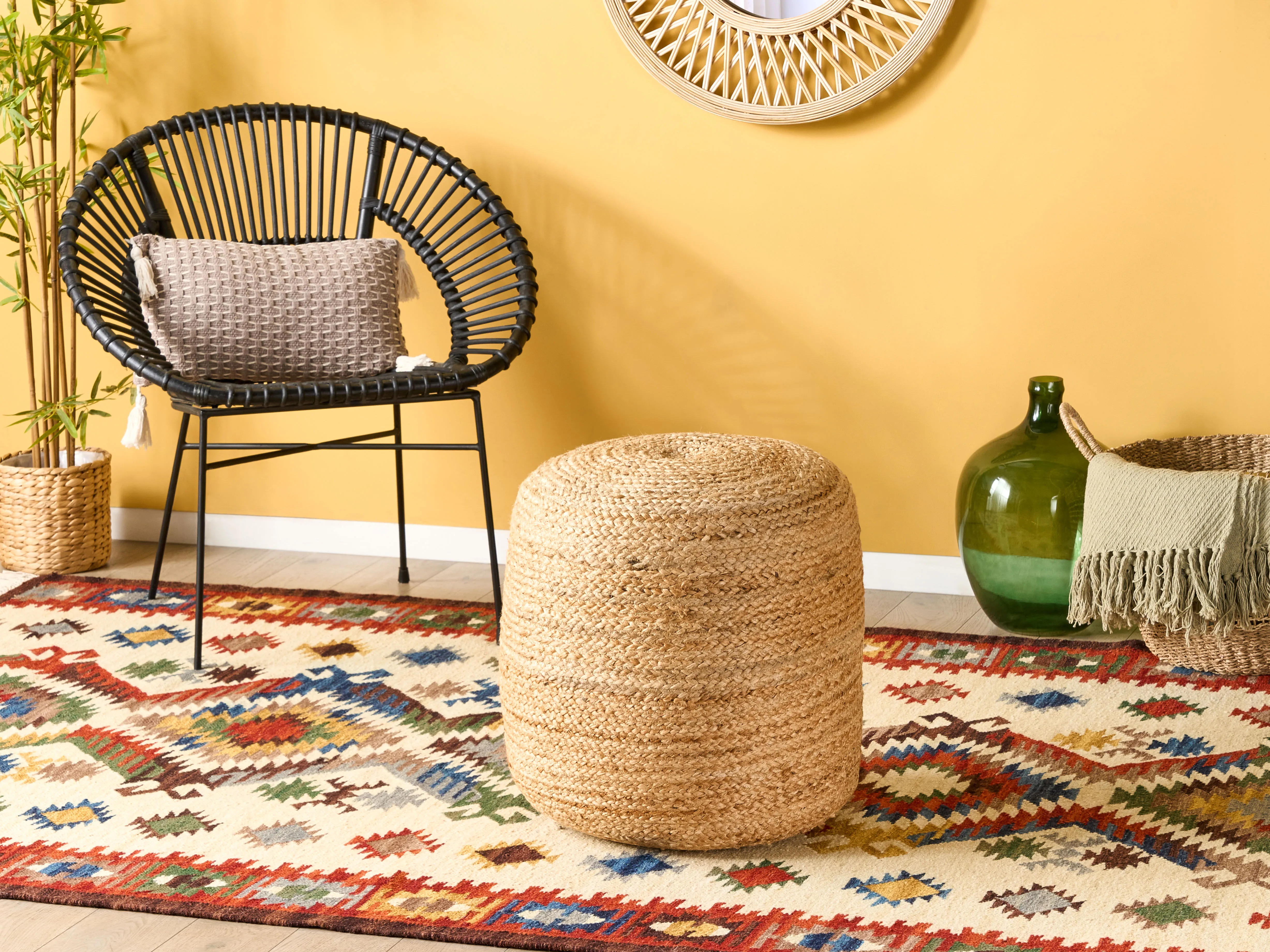 Pouffe DALAMA Jute Sand Beige