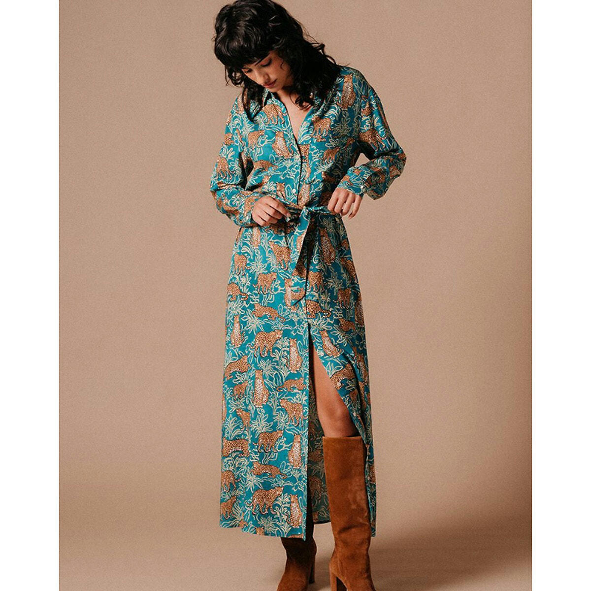 Robe-chemise longue Letty avec ceinture