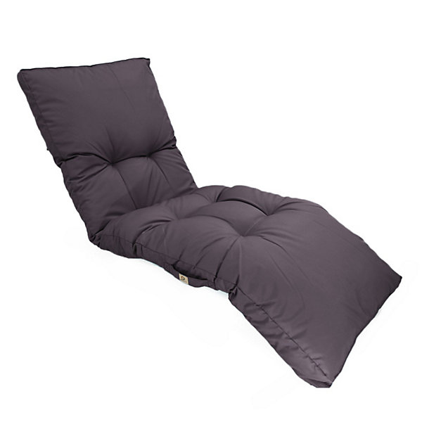 Coussin pour bain de soleil en polyester 185 x55cm gris carbone