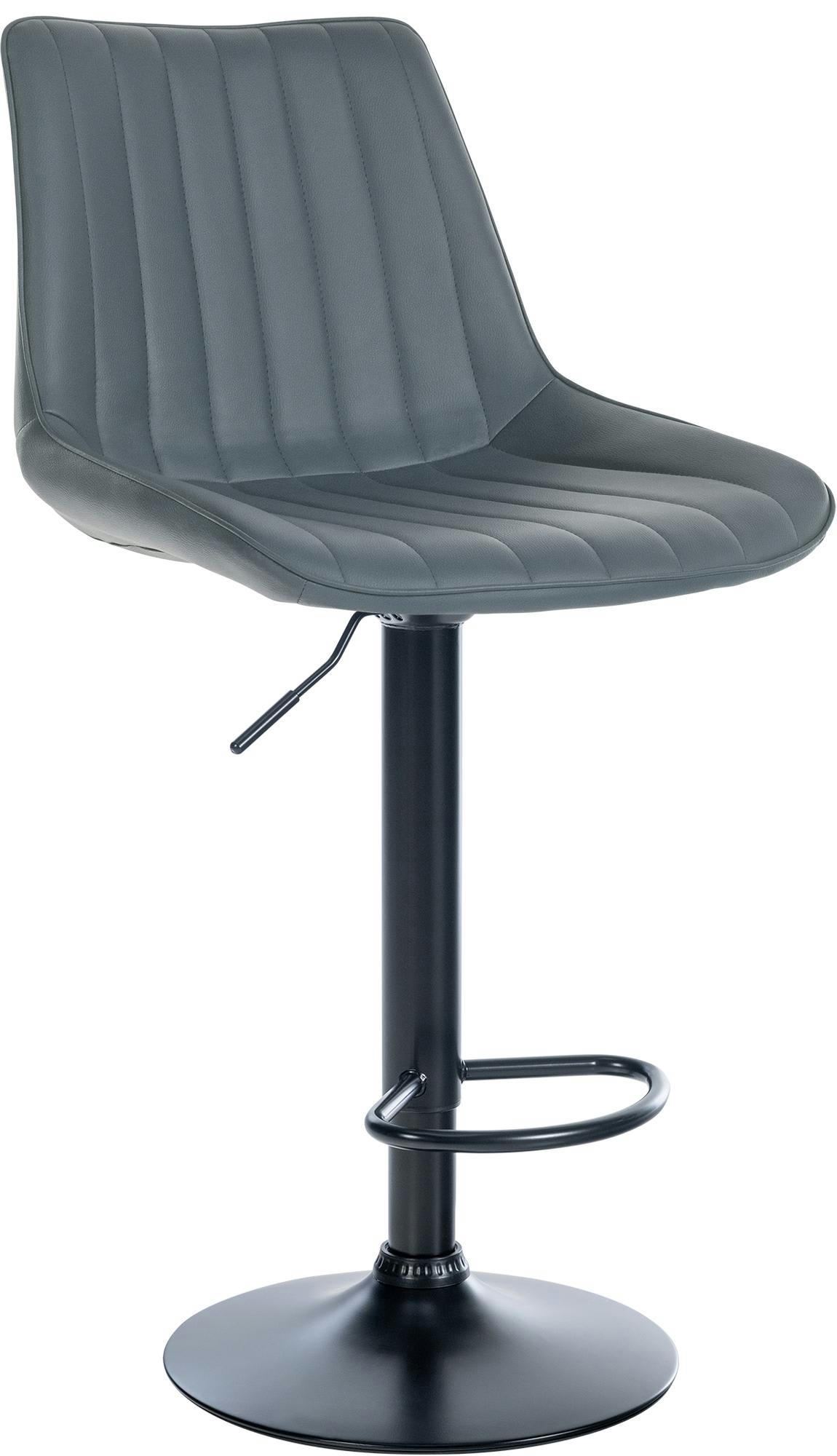TONI - Tabouret de bar similicuir ajustable pivotant similicuir Gris