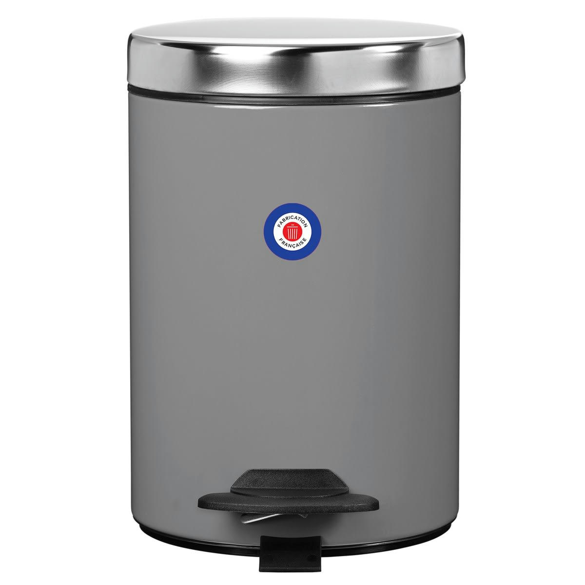 DUO - Poubelle 3L DUO en Métal Gris souris