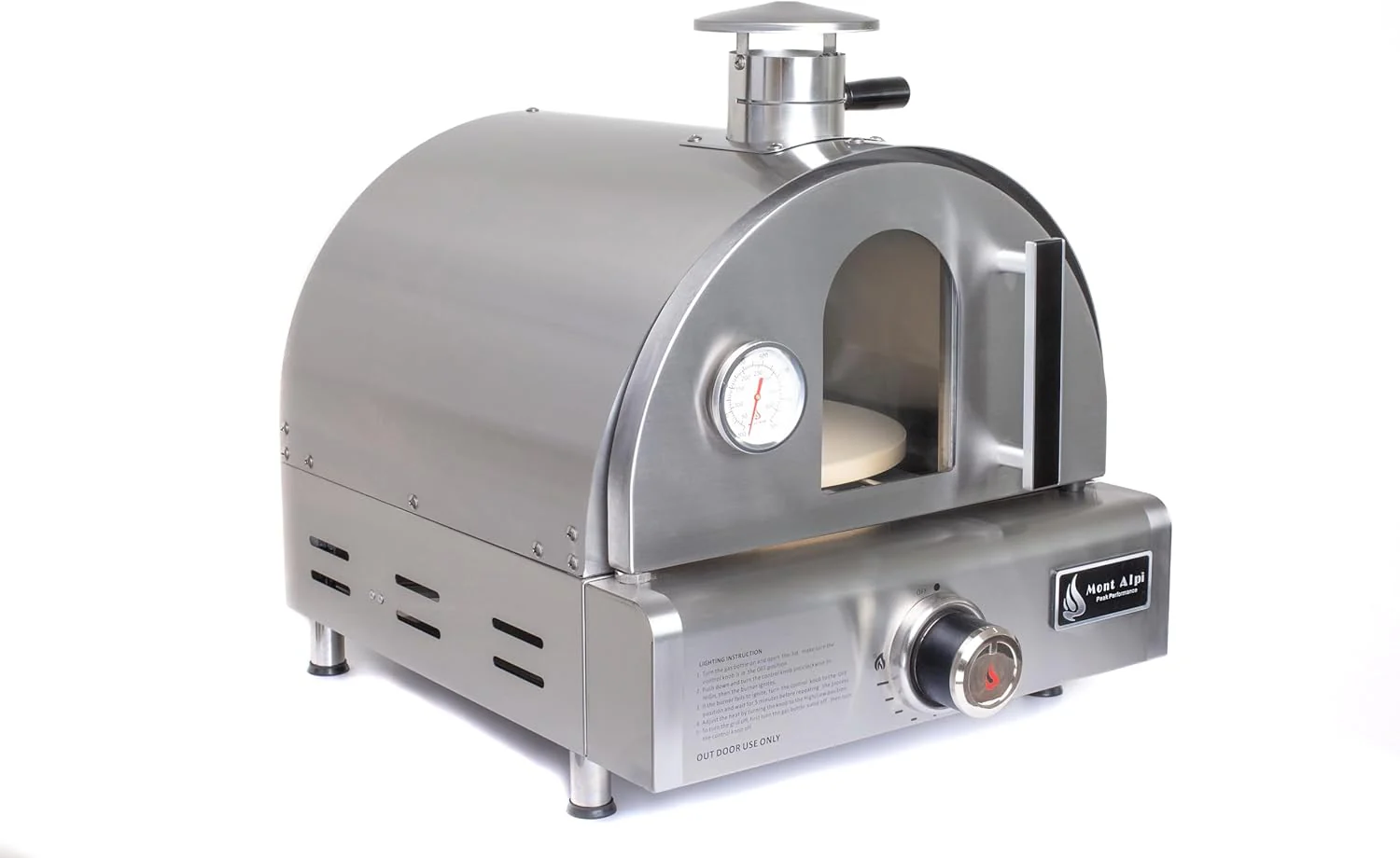 MAPZ-SS 12000 BTU Multi-Fuel Countertop Table Top Stainless Steel Portable Outdoor Cooking Kitchen Backyard Propane Gas Pizza Making Baking Oven Roasting Grill - Pizza Stone Included(Portable Pizza Oven)