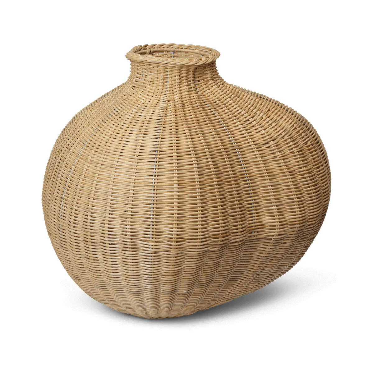 Ferm Living - Bola Braided Bodenvase, H 50 cm, Natur