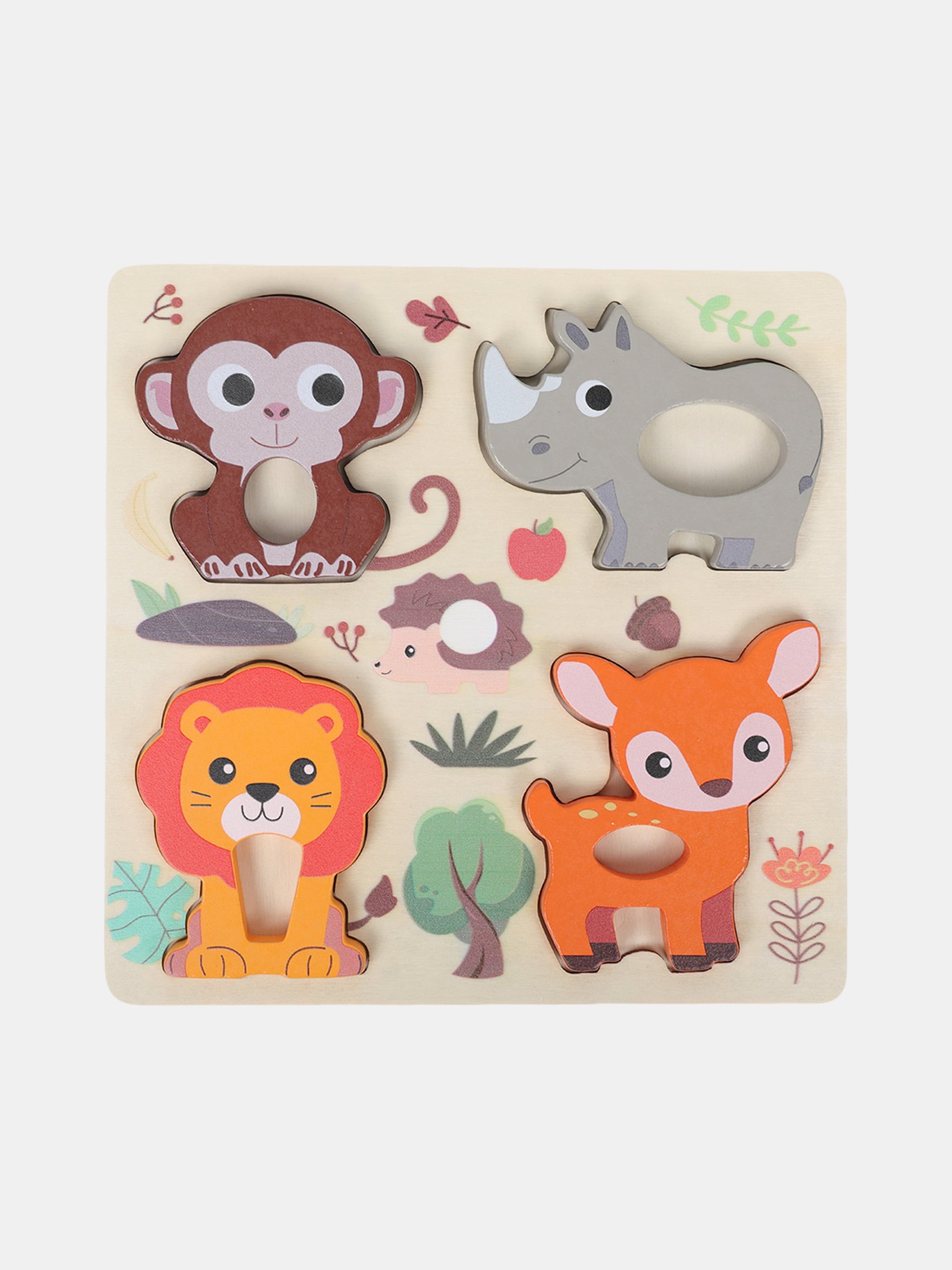 Drewniane puzzle z motywem zwierząt 5 pack