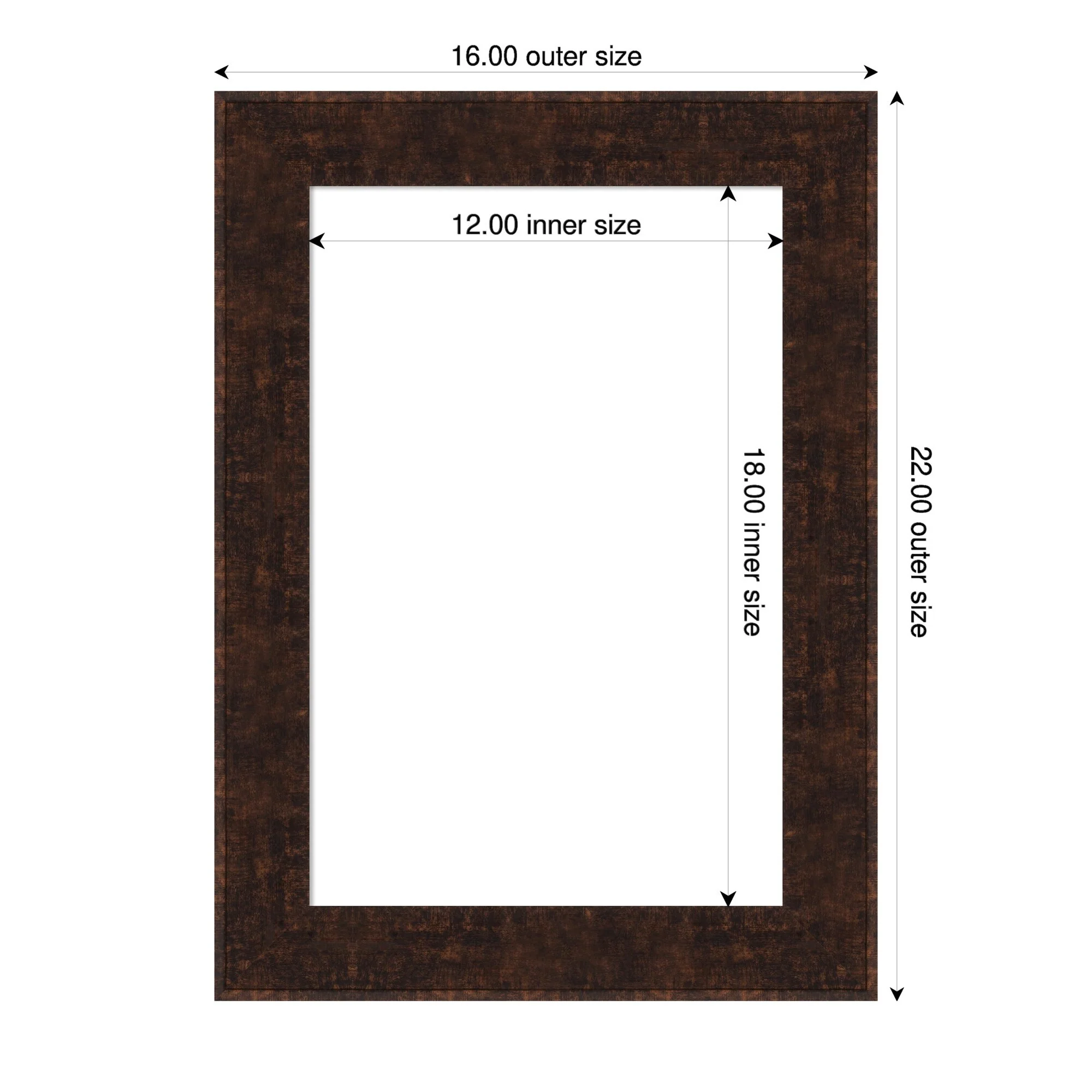 Amanti Art William Mottled Bronze Narrow Framed Dry Erase Magnetic Board