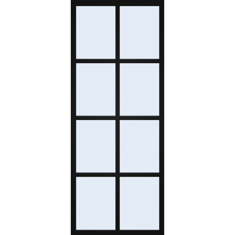 Porte vitrée Steel Look noir mat verre mat 63 x 201,5 cm THYS