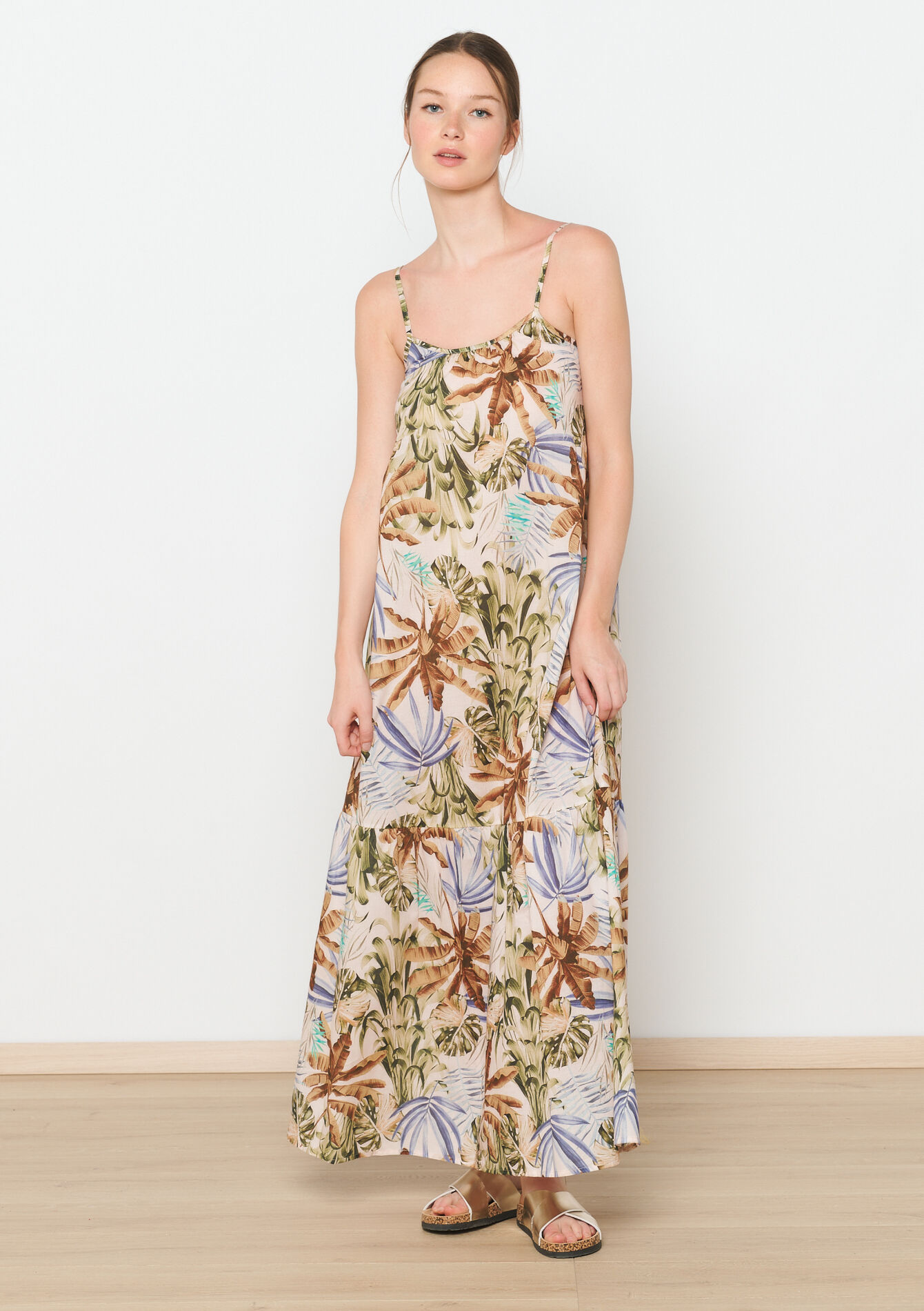 Maxi-jurk met tropische print