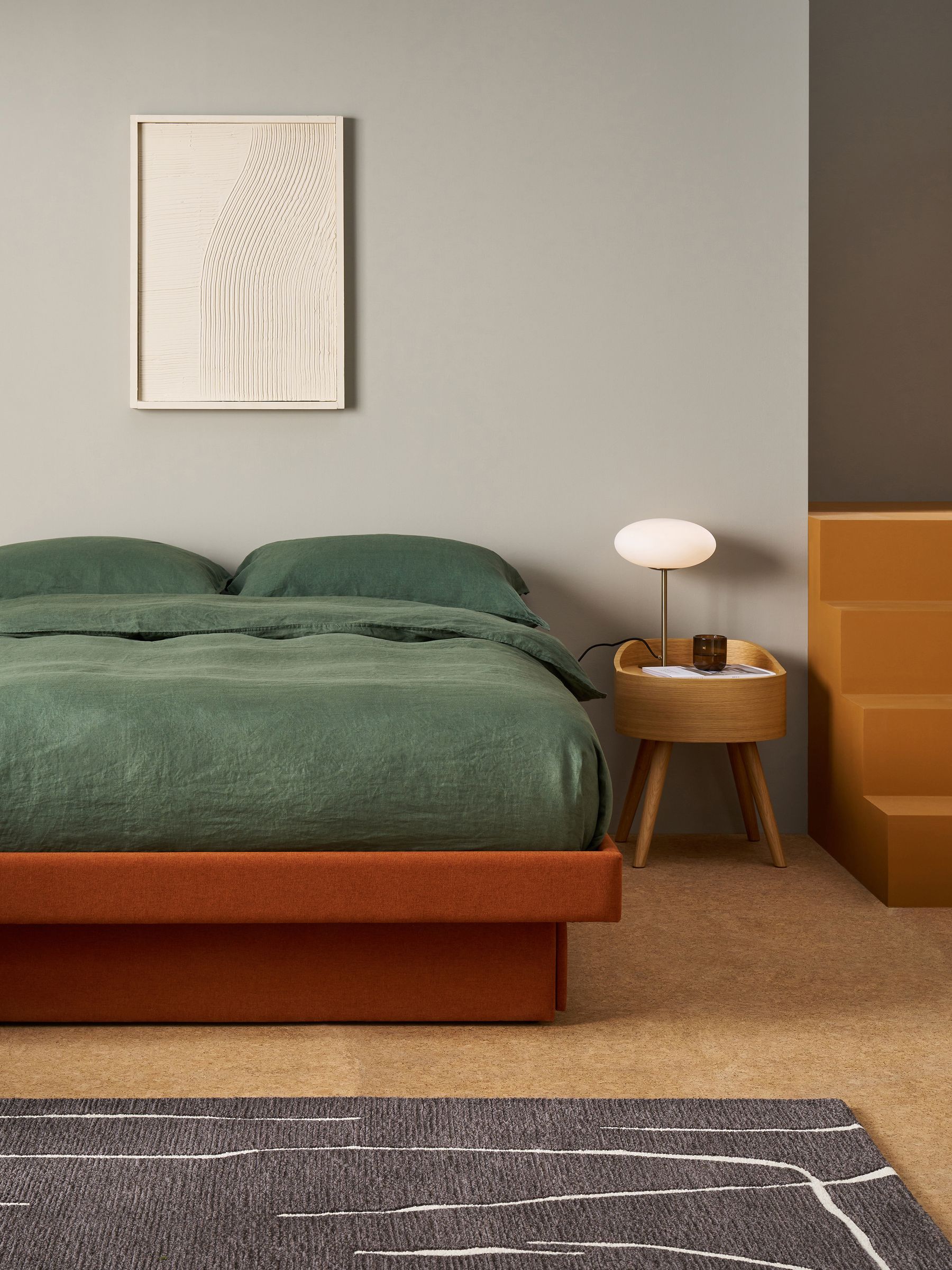 Robyn Platform Storage Bed in Orange