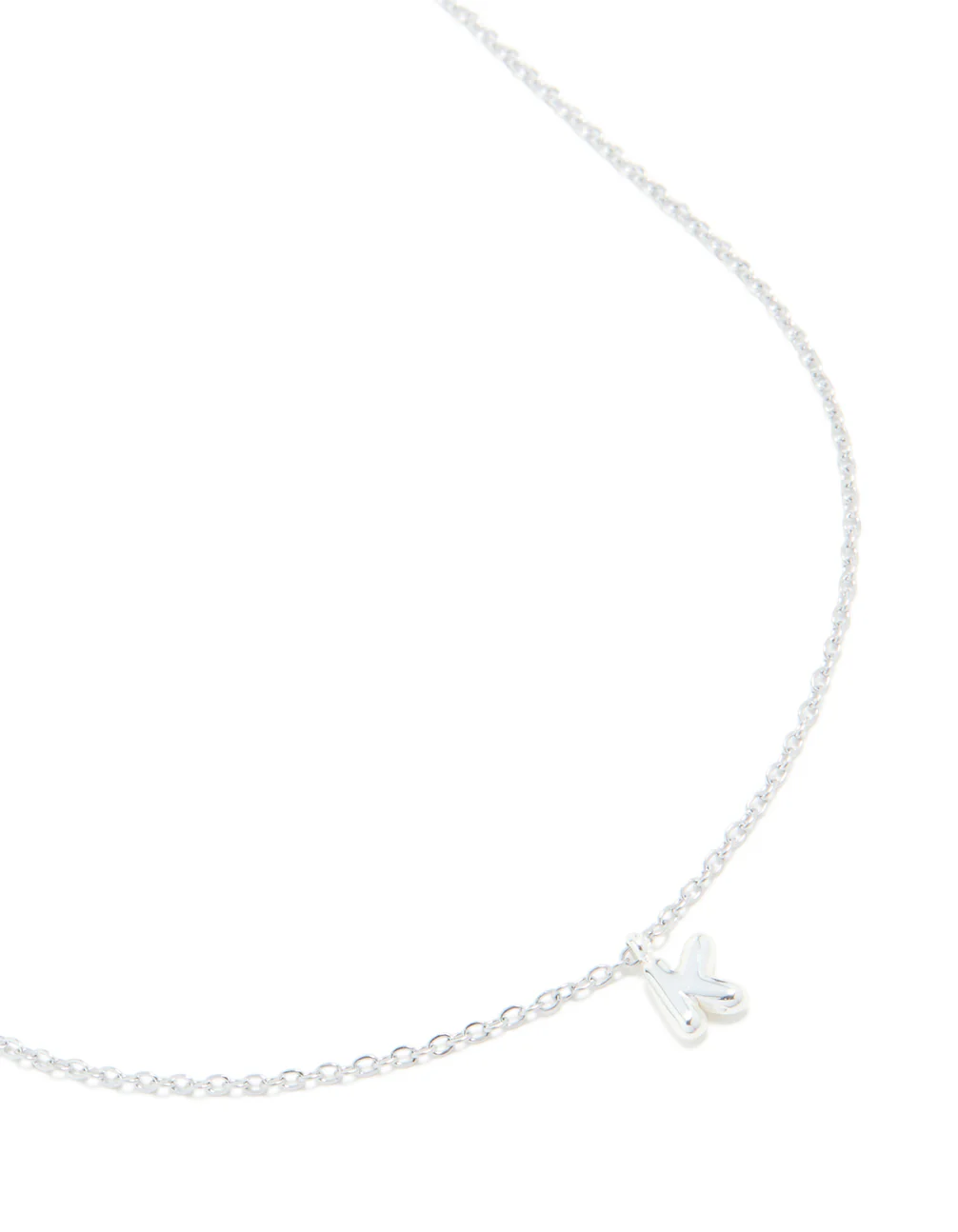 Waterproof Stainless Steel Mini Bubble Letter K Necklace