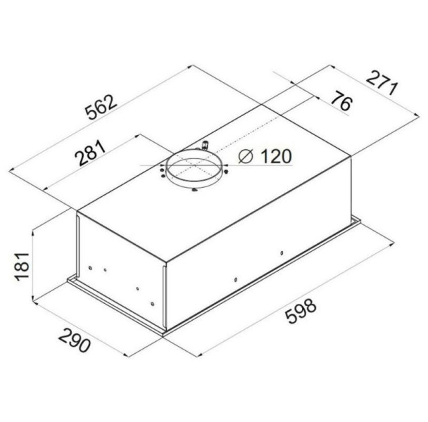 Okap szafkowy (wkład) CIARKO SL BOX Glass 60 Biały