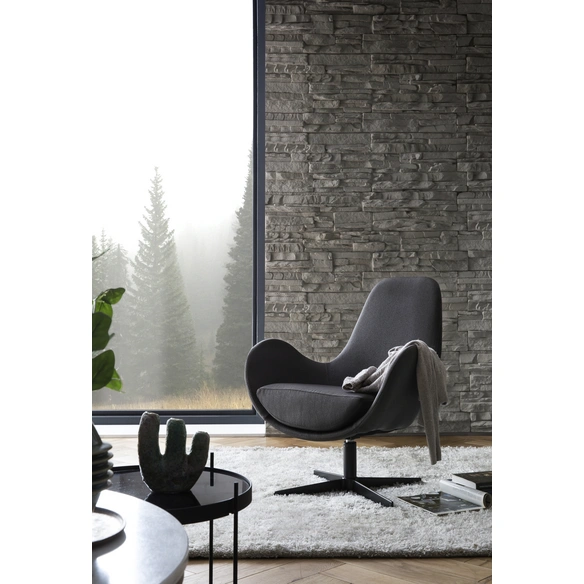 Sessel, Höhe: 85 cm, dunkelgrau/schwarz