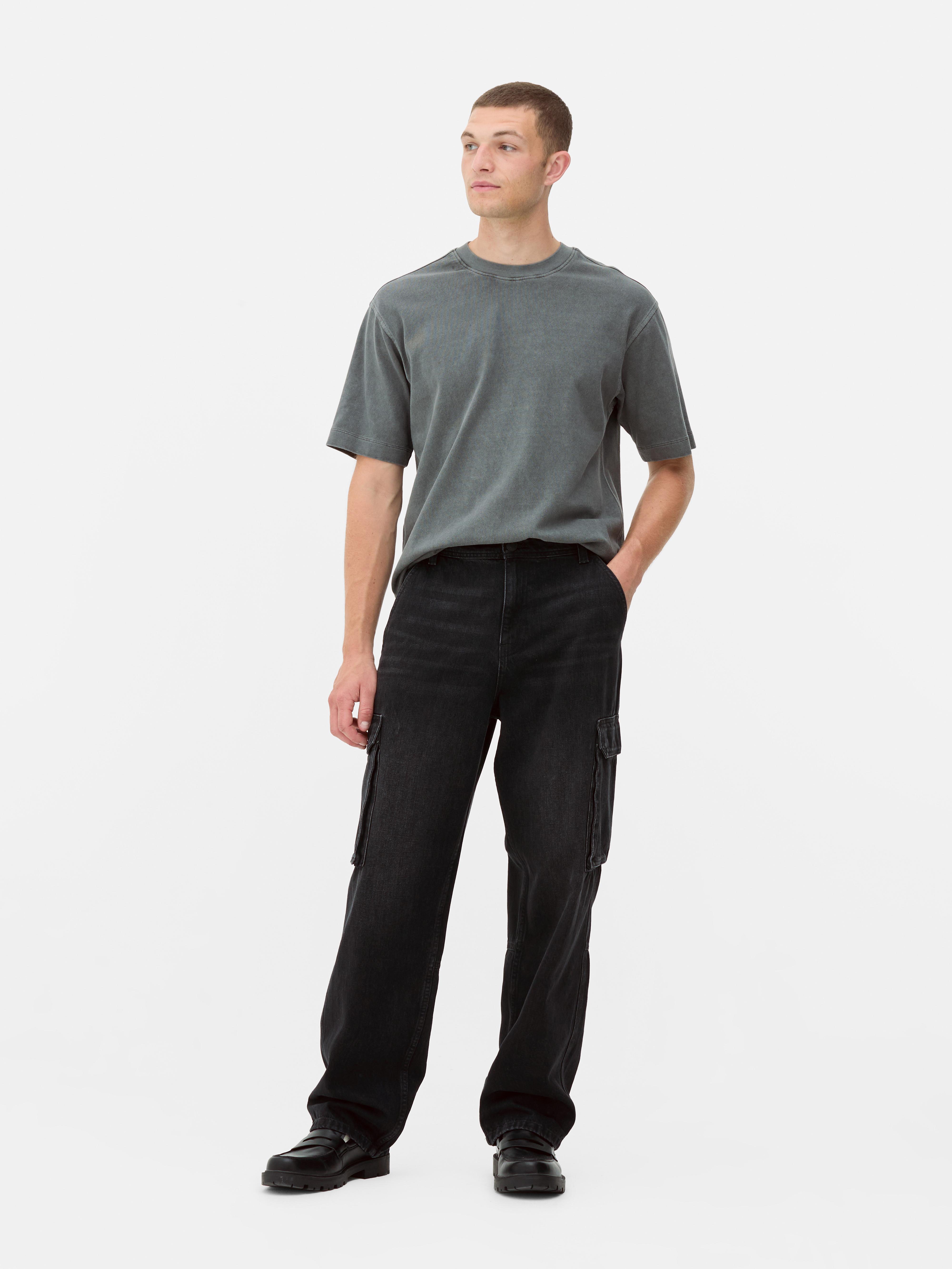 Mid-Rise Loose Cargo Jeans
