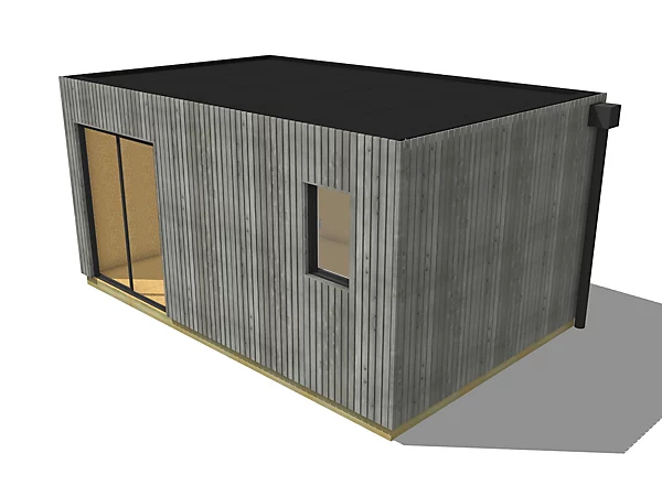 Bureau de jardin habitable en bois 5,5 x 3,5 x 2,7 m avec plancher isolé