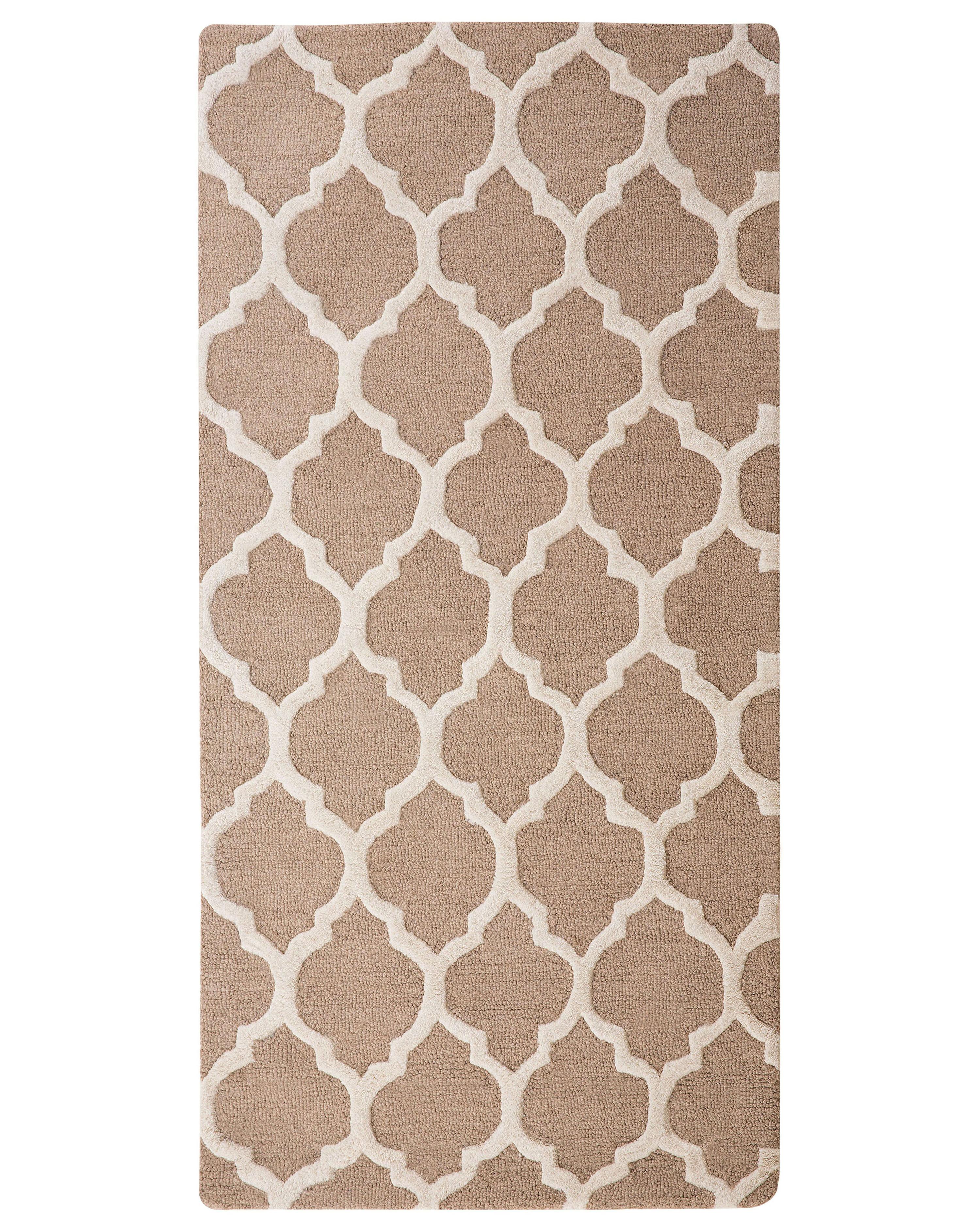 Rug ERBAA Beige 80 x 150 cm Wool
