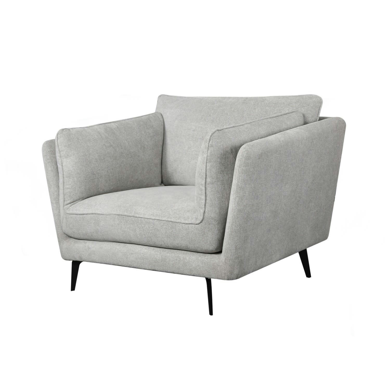 BARI - Fauteuil en tissu gris