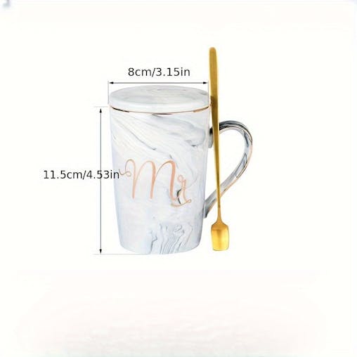 NNETM Chic Marble Ceramic Coffee Mug Set