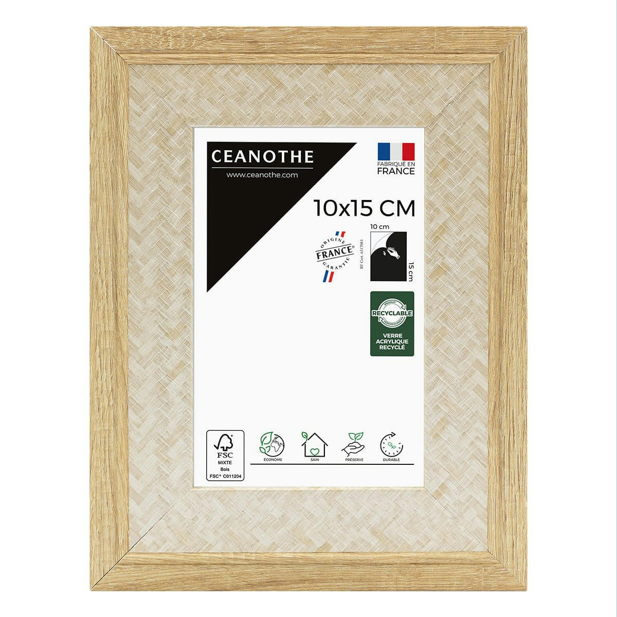 PALMA - Cadre photo bois 10X15 cm résine recyclée