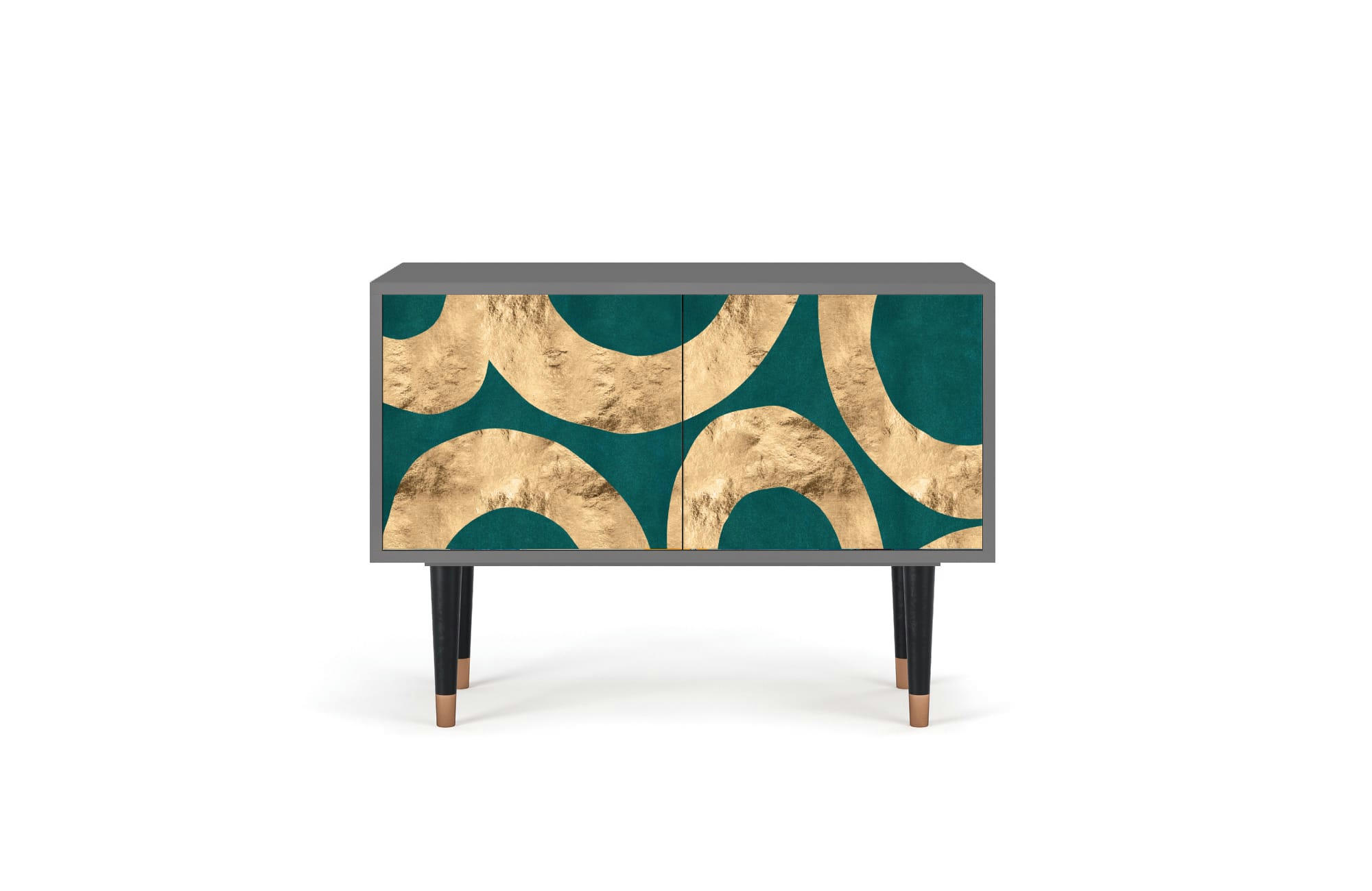 ZIRCON SPHERE - Buffet bas  bleu-vert 2 portes L 94 cm