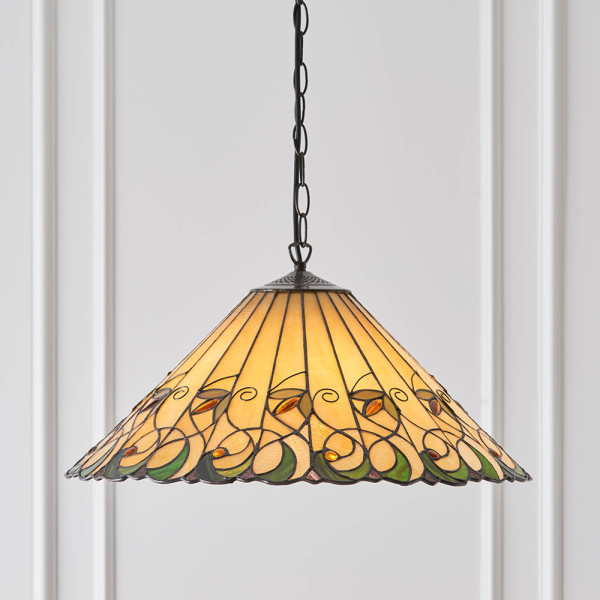 Lampa wisząca JAMELIA bursztynowa brązowa 3xE27x40W IP20 Tiffany