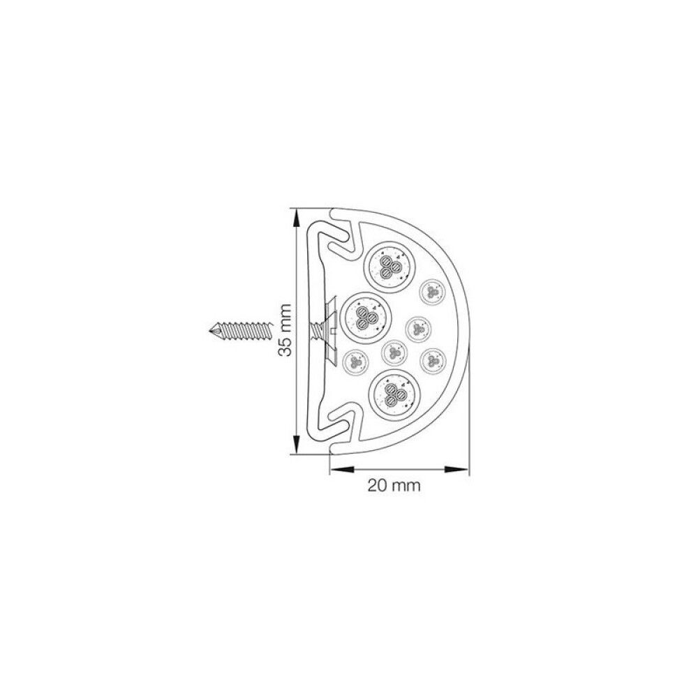 KABELLIST COVER IT HVIT 1,25M 125X5,3X20MM